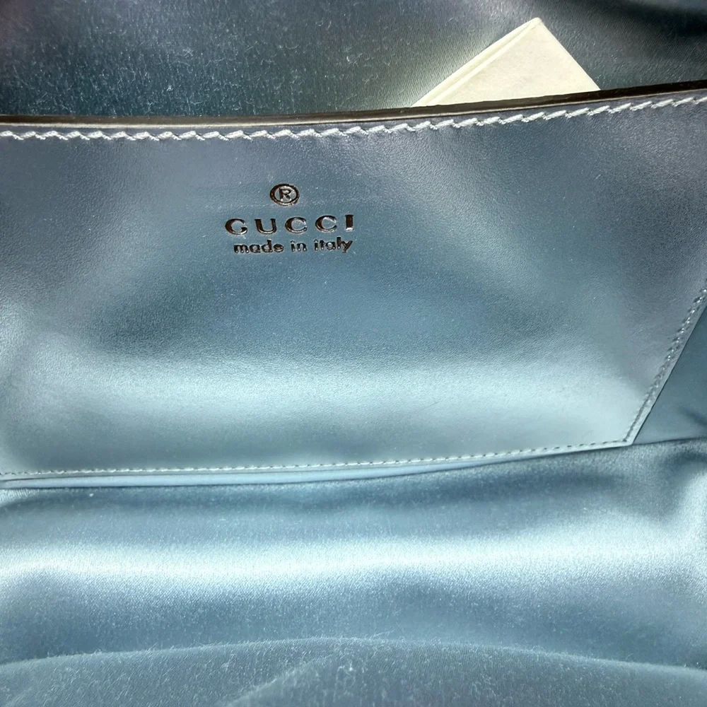 Gucci Iridescent White Crossbody Bag with Gold Accents - Picture 5 of 8